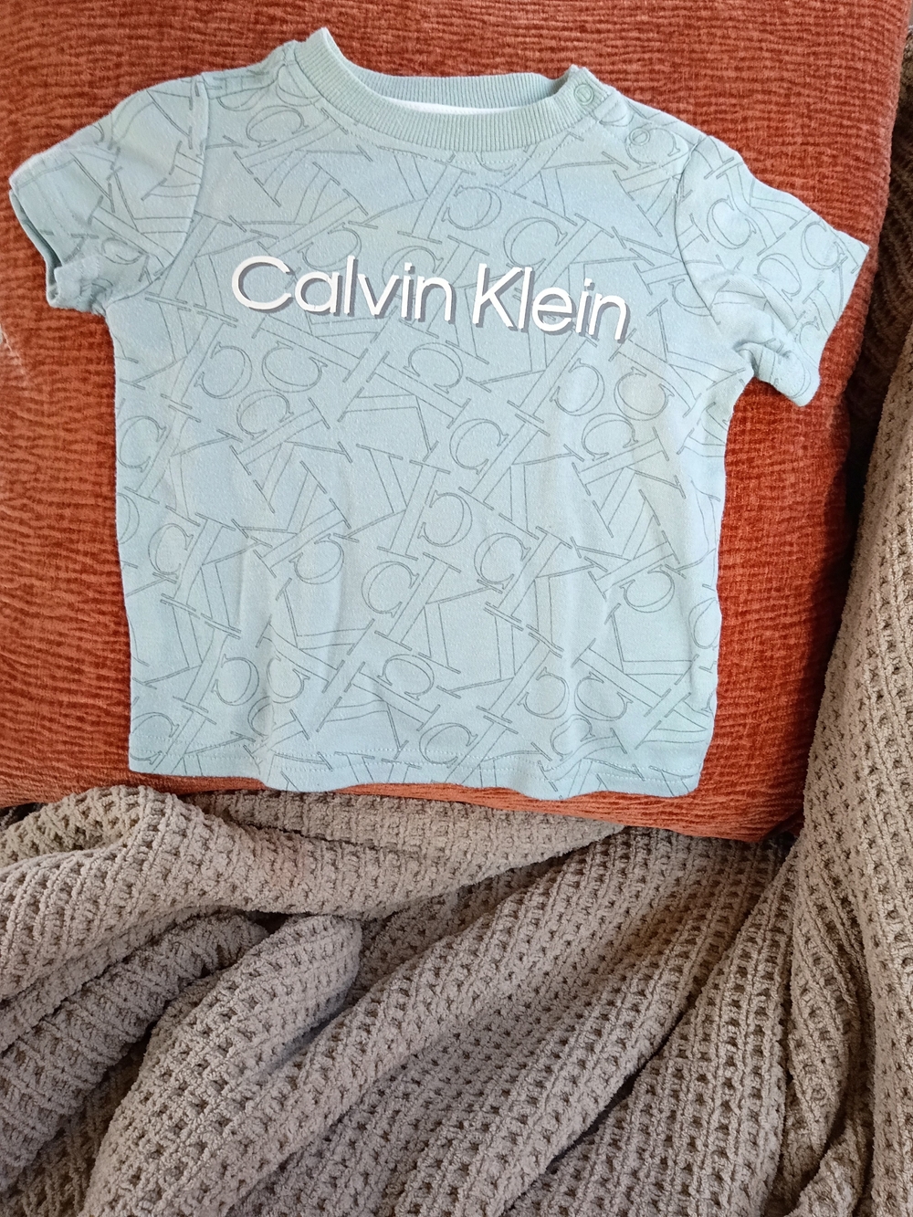 Calvin Klein Baby Light Blue Logo Short Sleeve Tee